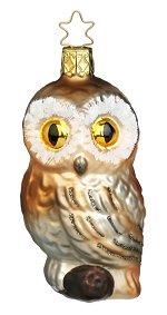 Night Eyes - Owl<br>Inge-glas Ornament